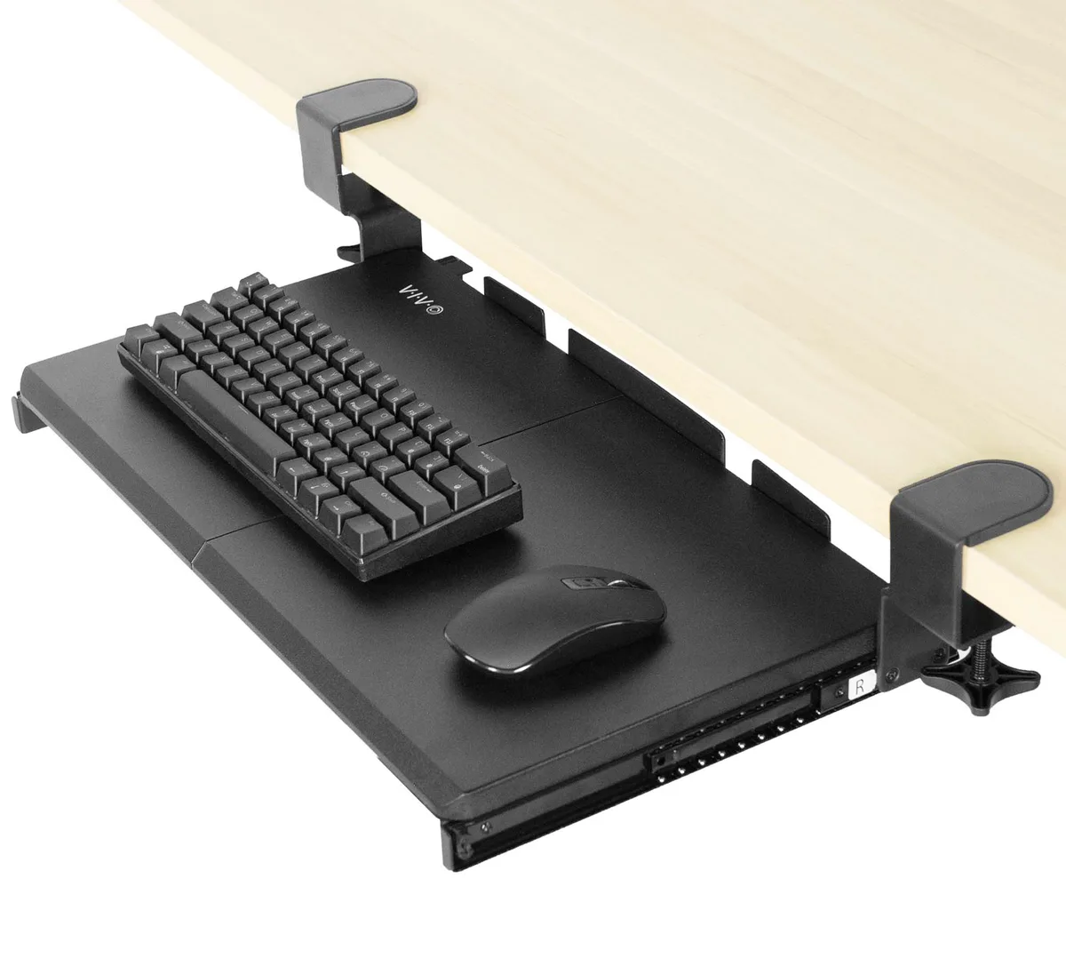 VIVO VIVO Black Small Clamp-on Under Desk Keyboard Mouse Slider Tray — product photo