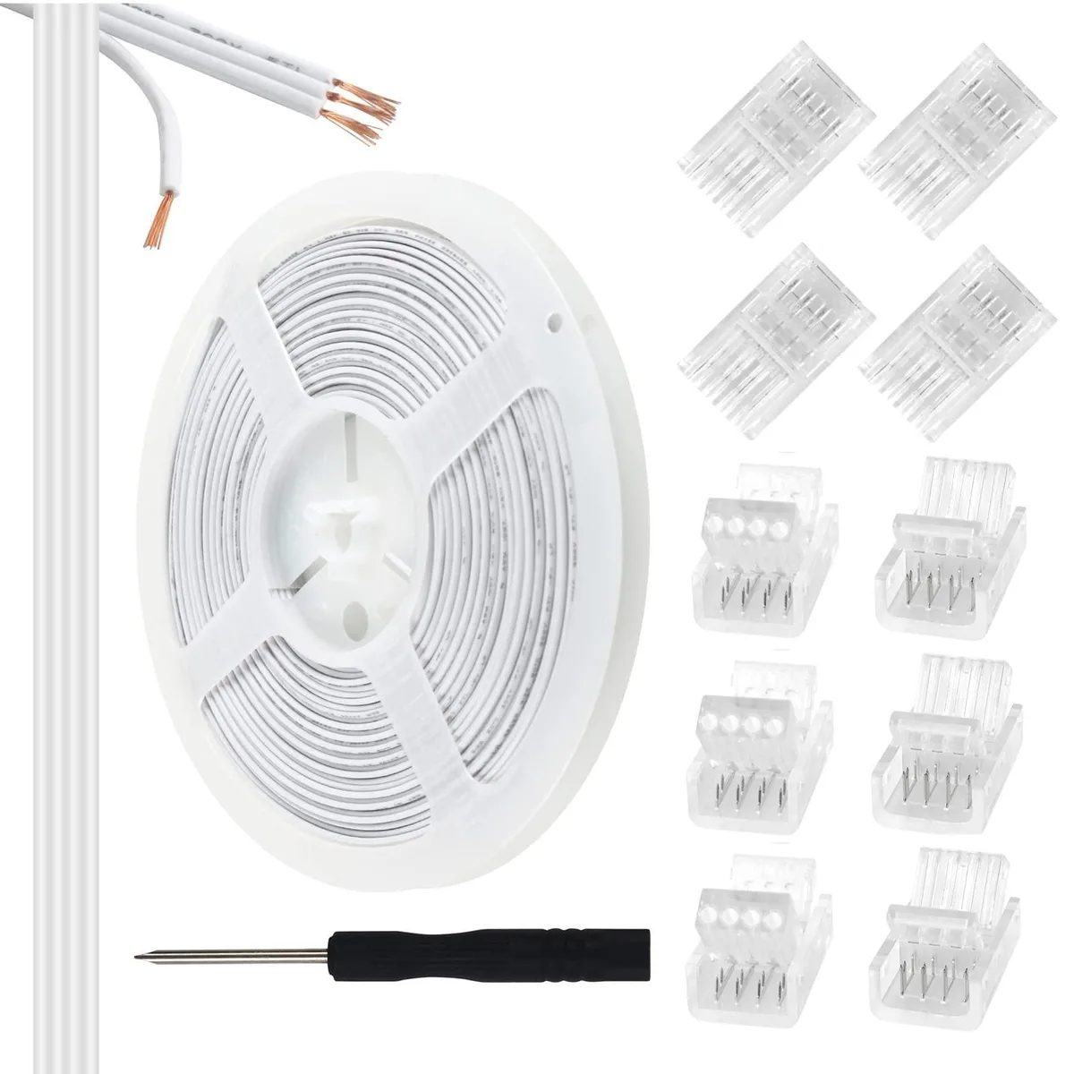  4 Pin 10mm LED Strip Connectors 32.8ft Extension Cable industrial wire — product photo