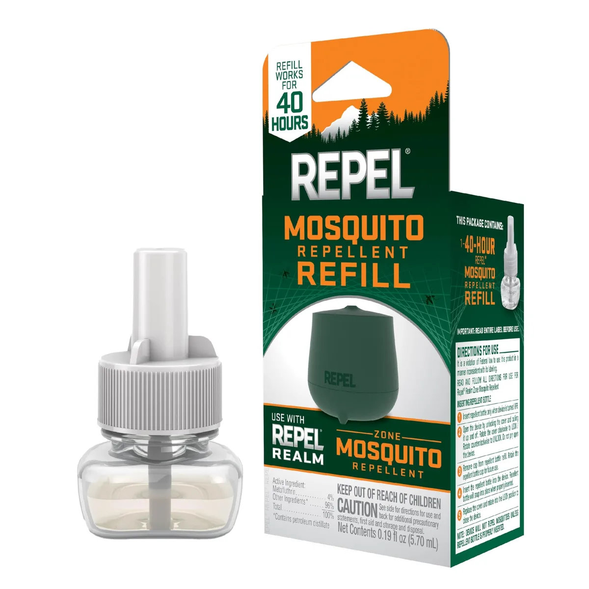 Small refill vial for mosquito repellent device