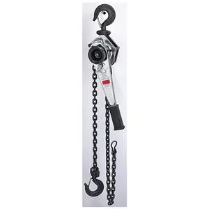 Silver steel lever chain hoist with hook mount and safety latch