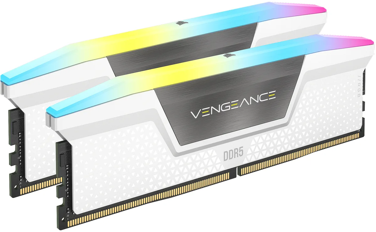 Corsair Corsair CMH32GX5M2B6400C32W Vengeance RGB 32GB DDR5 6400 CL32 white desktop RAM — product photo