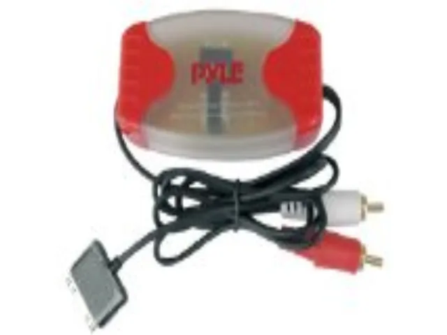 Compact black audio adapter with RCA connectors