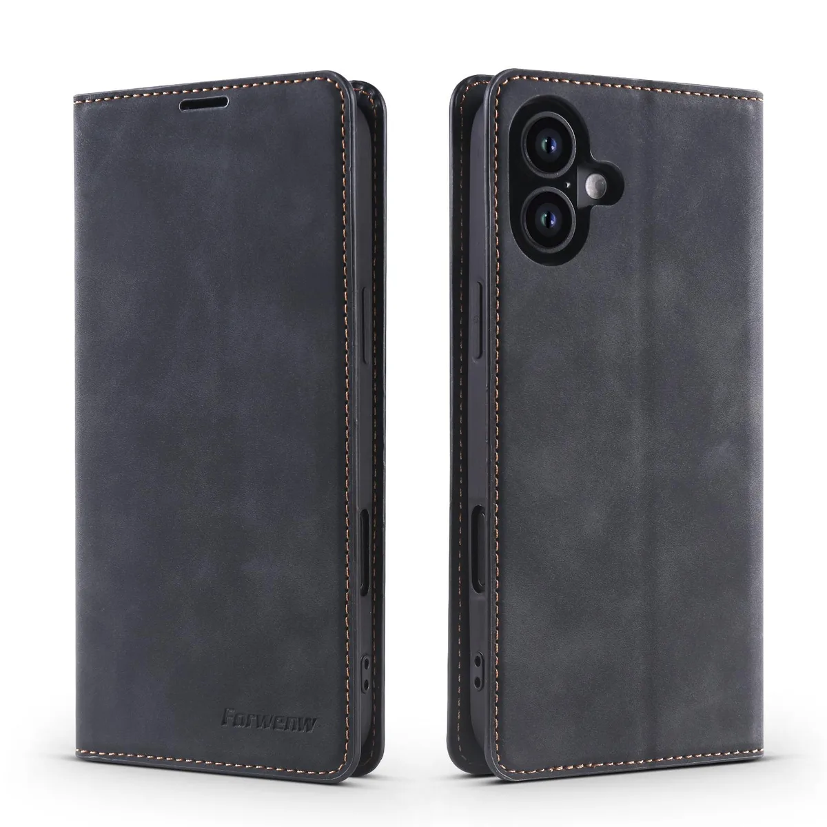 BONAEVER BONAEVER iPhone 16 Plus 6.7 inch PU Leather Wallet Case Black — product photo