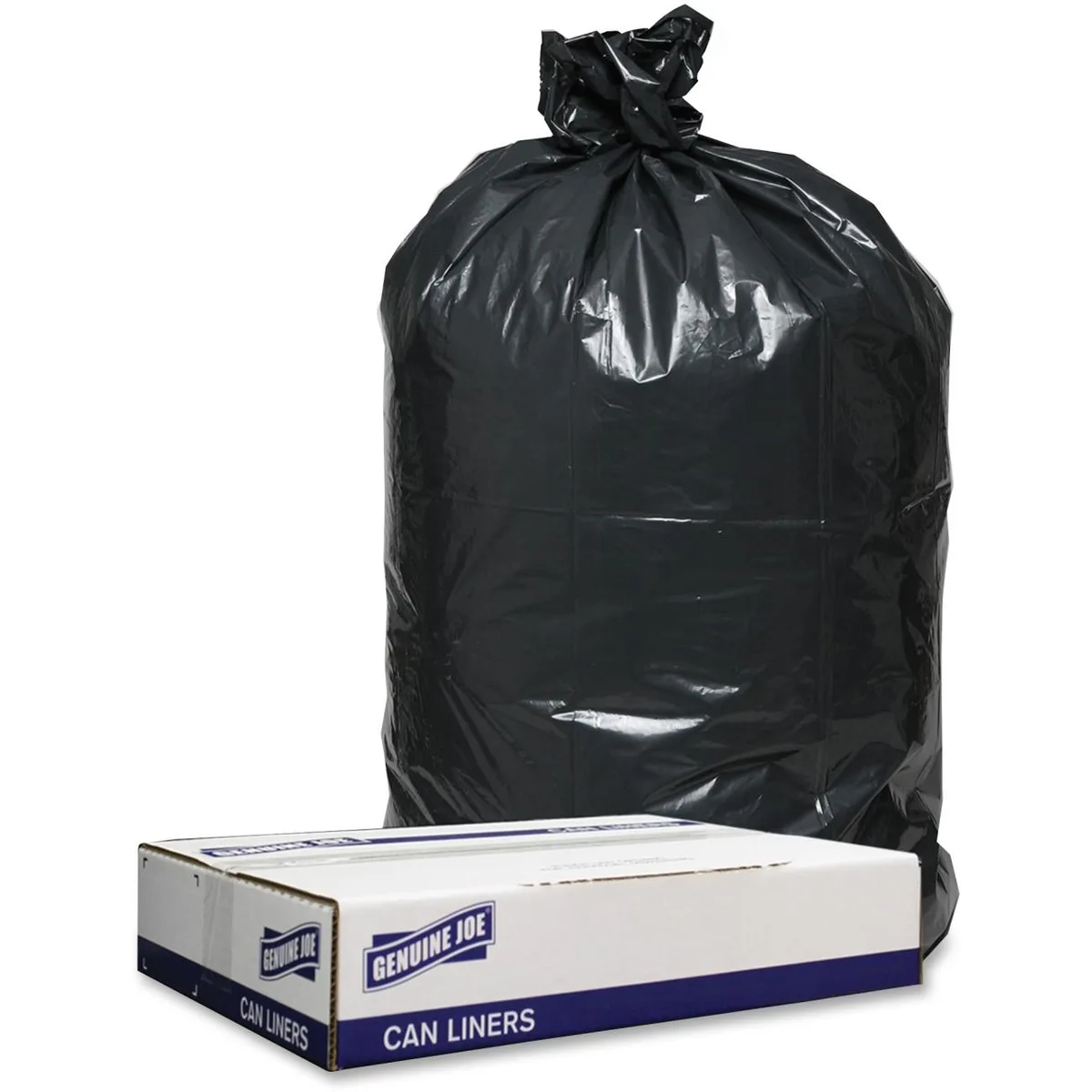 Genuine Joe Genuine Joe 98207 1.2 mil 33x39" Black Trash Can Liners 100 Count Cleaning — product photo