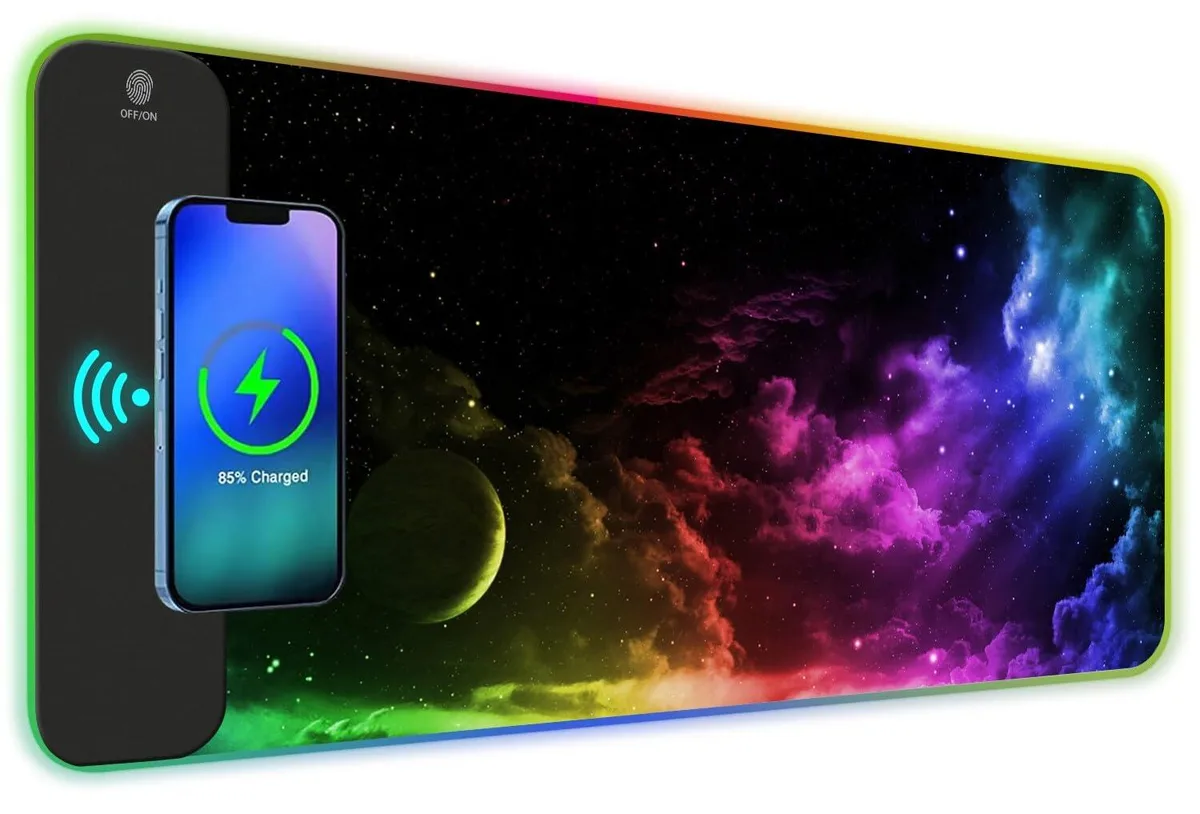 KEHIPI KEHIPI Wireless Charging RGB Mouse Pad 15W 800x300x4mm Nebula Universe — product photo