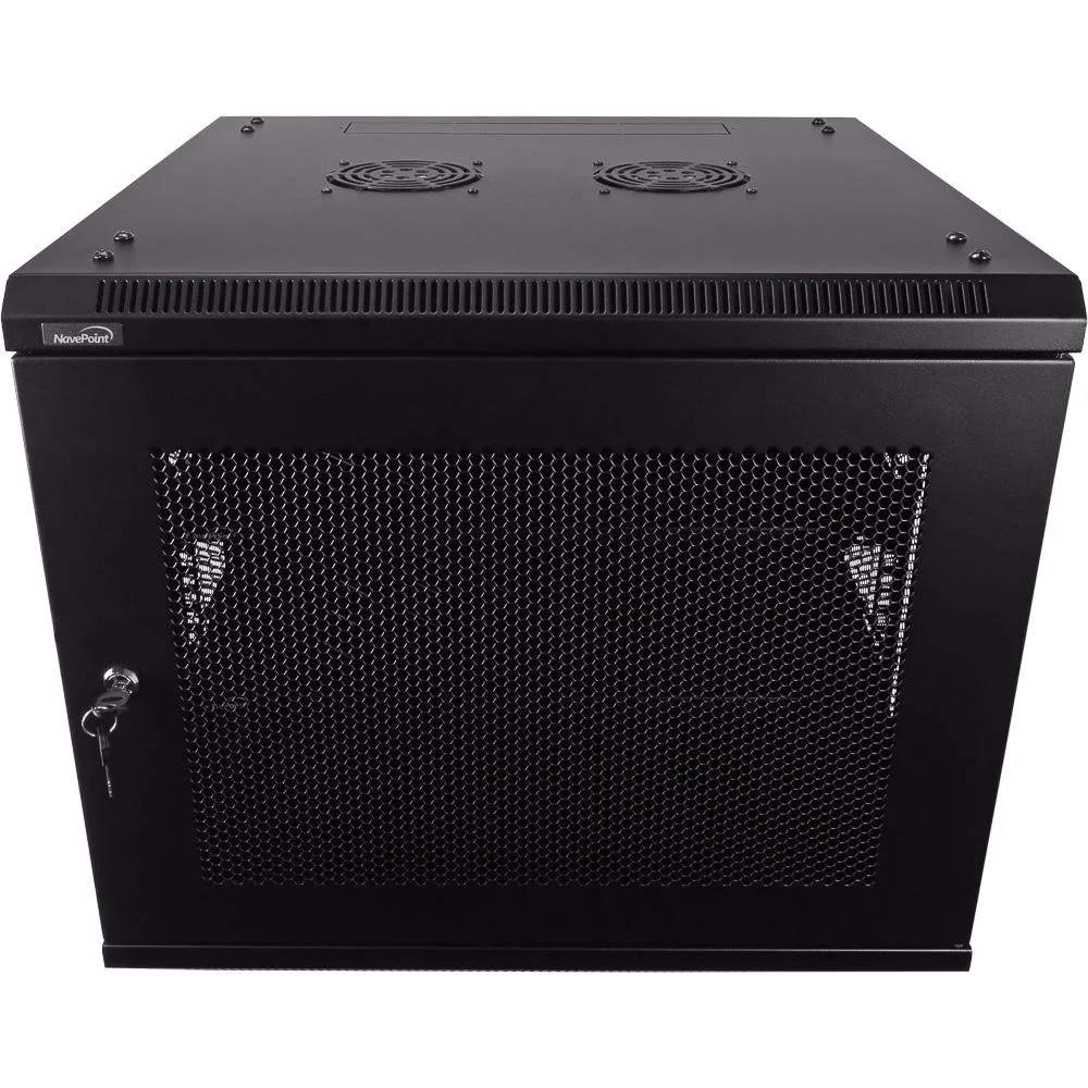 NavePoint NavePoint 9U Wallmount Cabinet 600mm Depth with Shelves, Fans — product photo