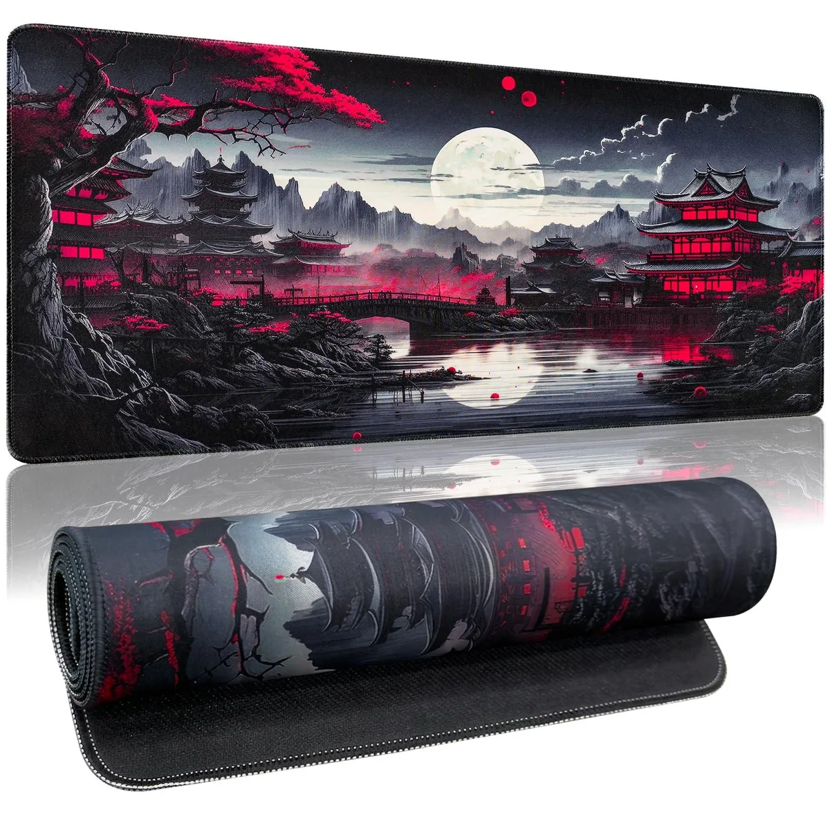  Meetcolor SBD0002 Mouse Pad 31.5 x 11.8" Japanese Moon Pavilion — product photo