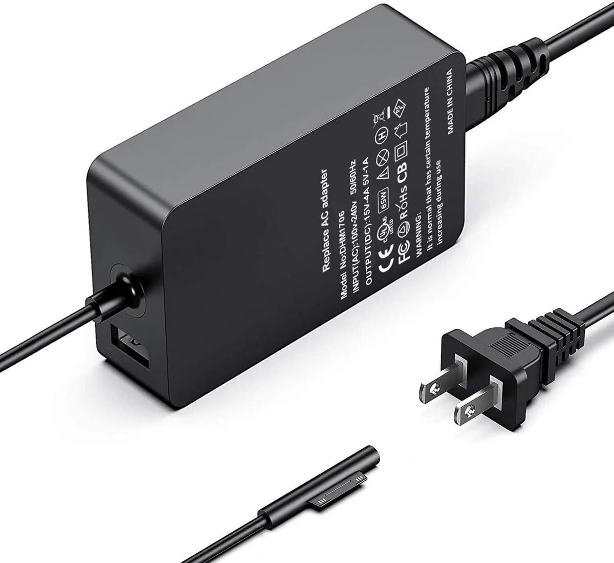 Kenuco Kenuco 65W Surface AC adapter with USB 2.0 port — product photo