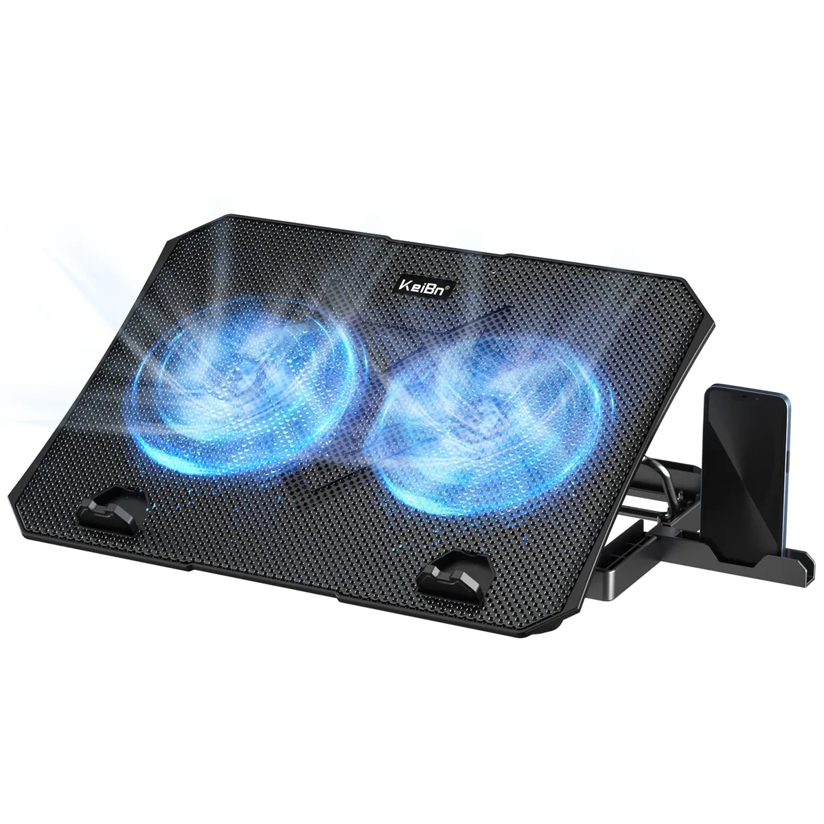  KeiBn S039 laptop cooling pad 2 fans 15.6 inch 5 heights 2 USB 2.0 ports — product photo