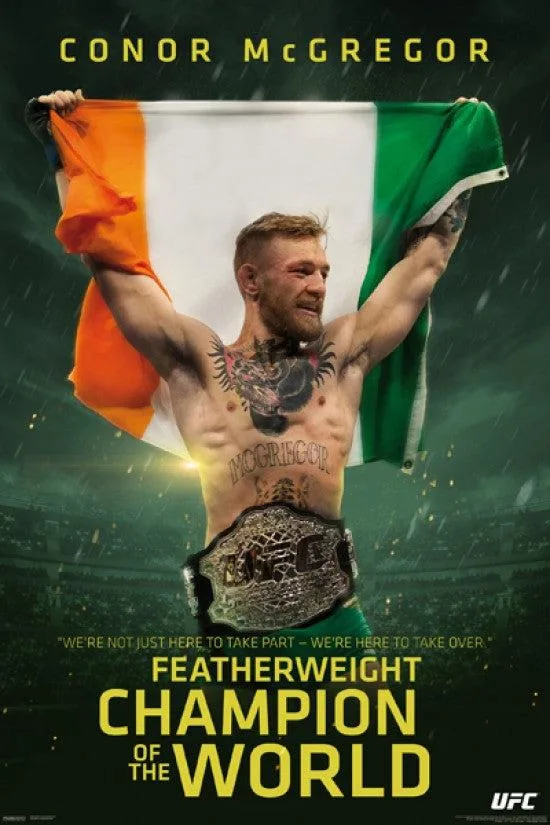 Poster of UFC fighter Conor McGregor, 24 by 36 inches, glossy finish