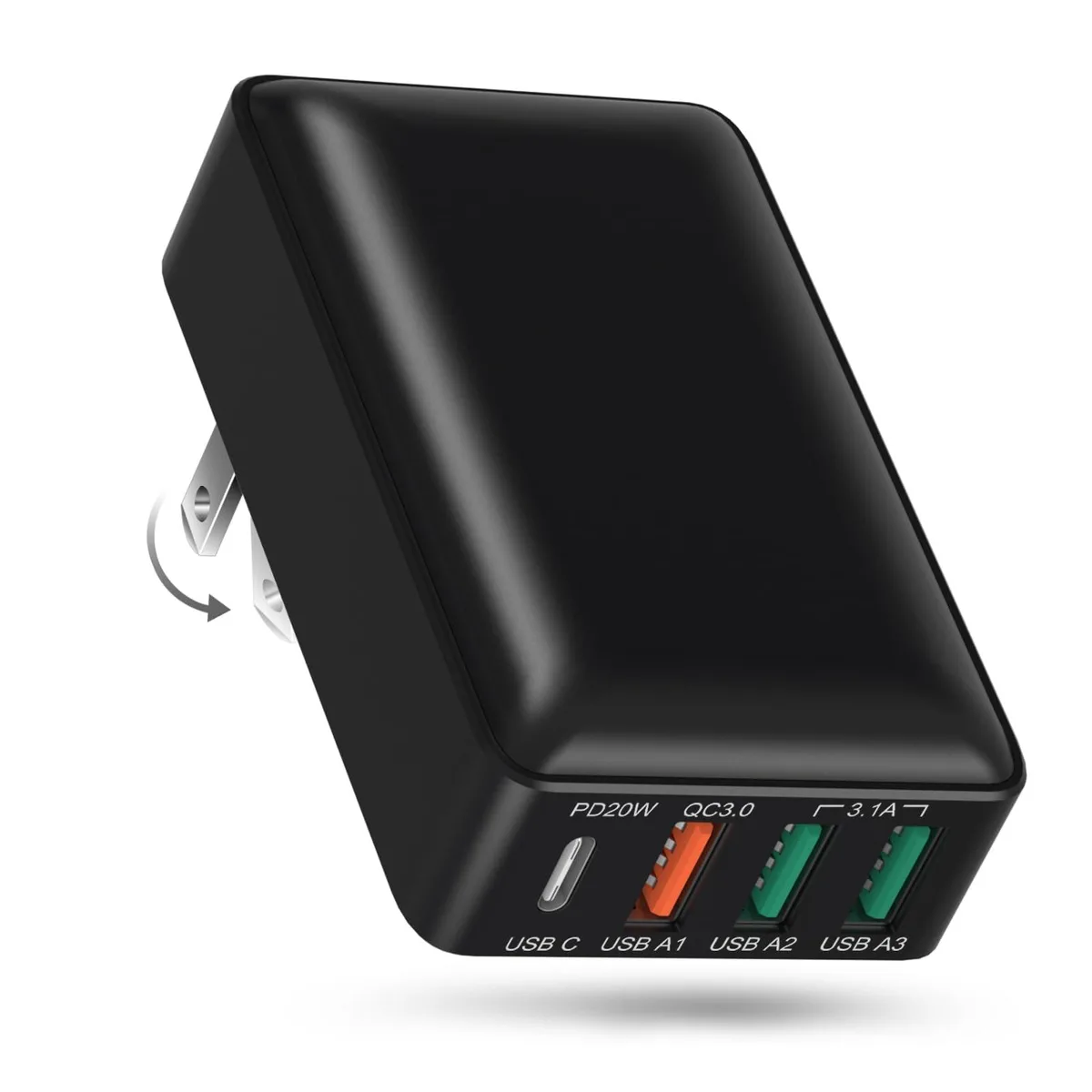  OKRAY HNT-PD535 40W 4-Port USB Charger Black — product photo
