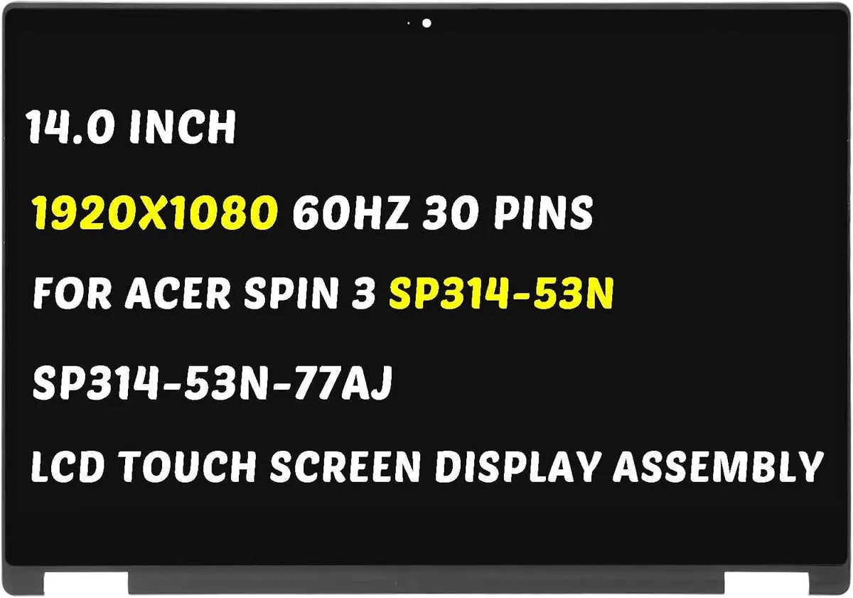 NUOLAISUN NUOLAISUN 14.0" 1920x1080 60Hz LCD Touch Screen for Acer Spin 3 SP314-53N SP314-53GN — product photo