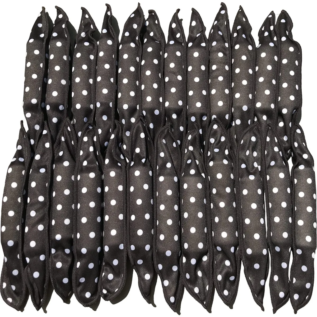 Forty black foam hair rollers in a set