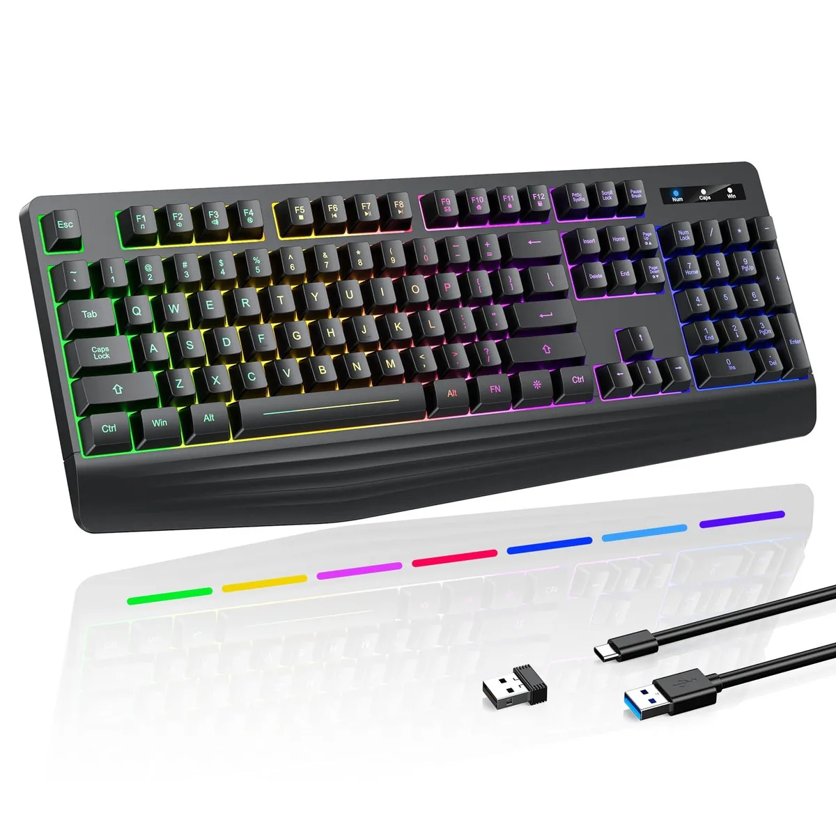 Redragon PC414 wireless gaming keyboard RGB 2.4GHz 33ft 4 weeks battery — product photo