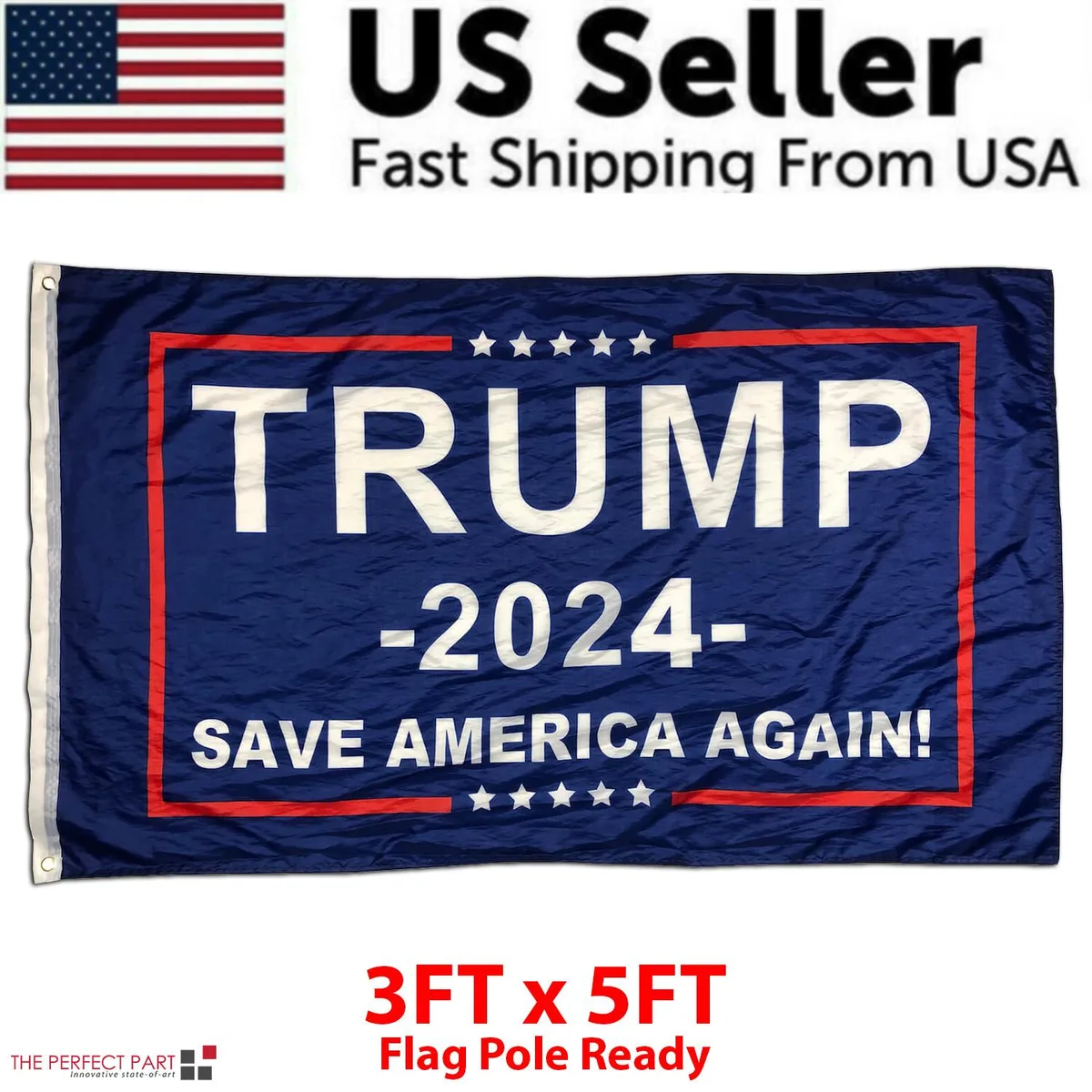 The Perfect Part The Perfect Part 3x5 ft 2024 Trump Flag 5-Pack #5 Blue — product photo