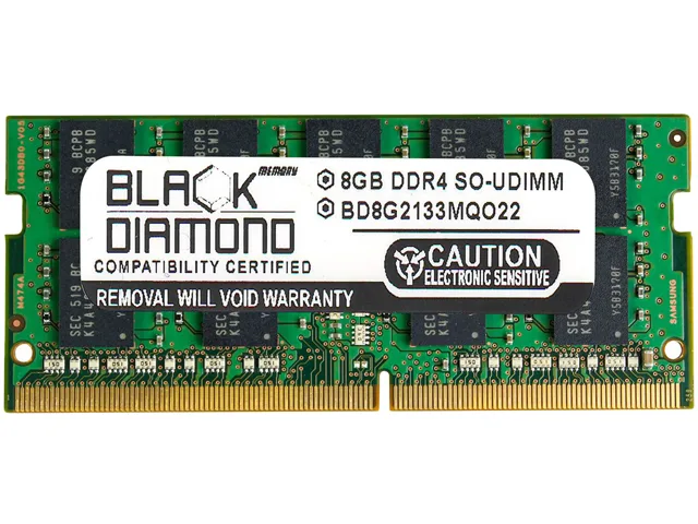Black Diamond Memory Black Diamond Memory BD8G2133MQO22 8GB DDR4 2133 ECC Unbuffered SO-DIMM server RAM — product photo