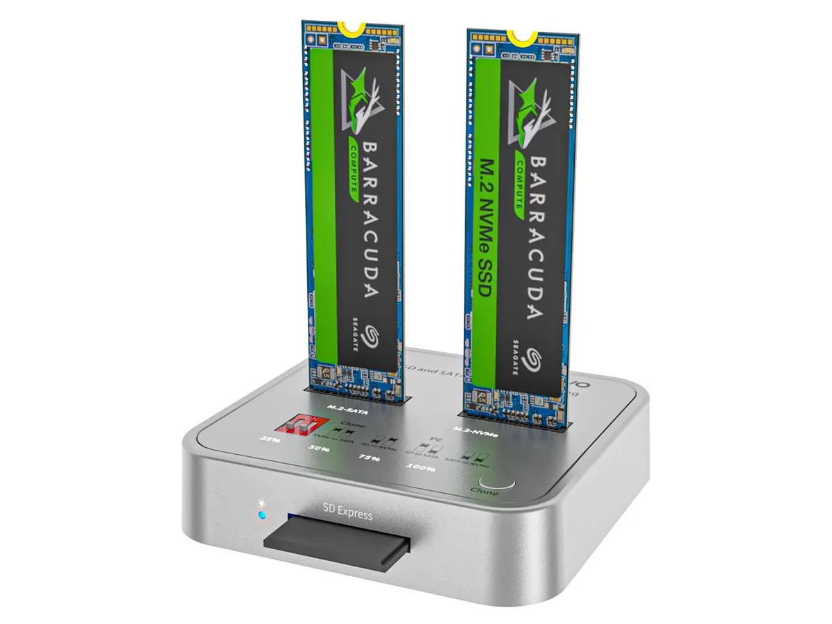 MAIWO MAIWO K3016CL M.2 SATA/NVMe Docking Station USB C 10Gbps Clone Duplicator SD Express Card Base — product photo