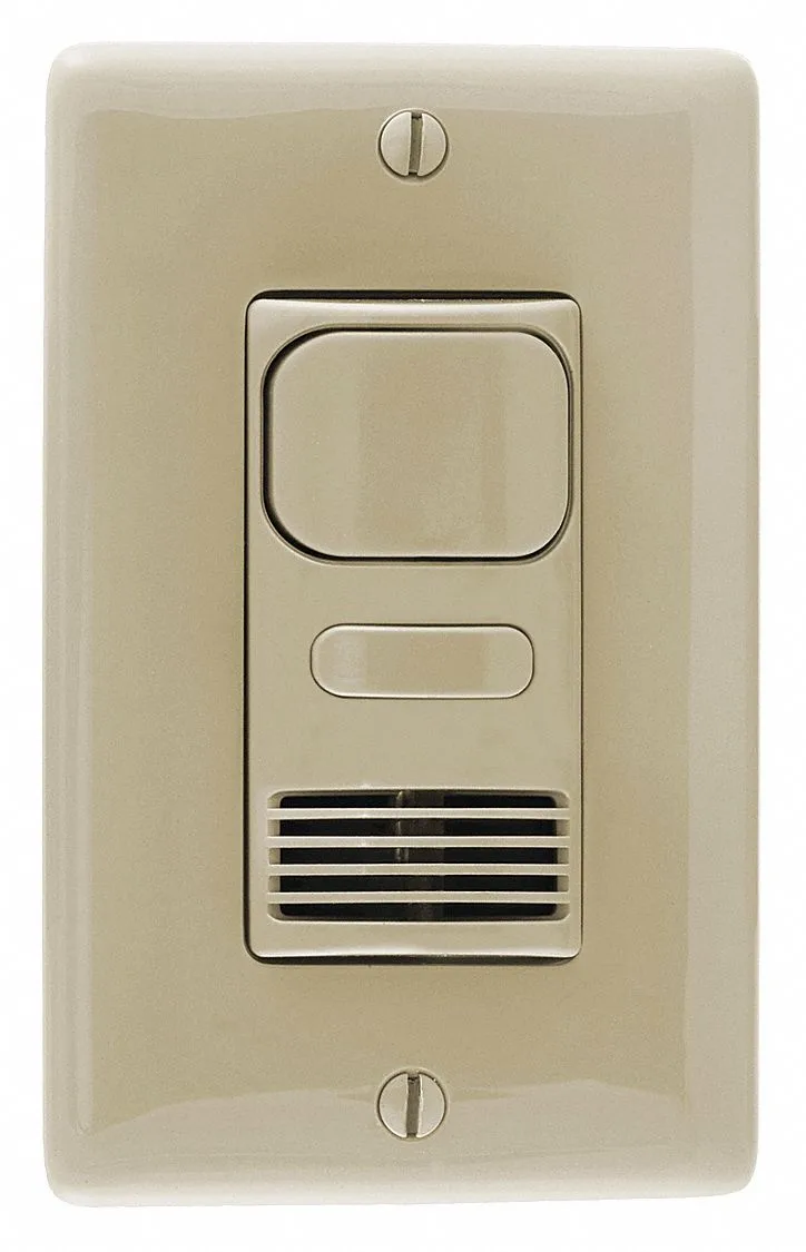 Ivory wall-mount occupancy sensor with single button