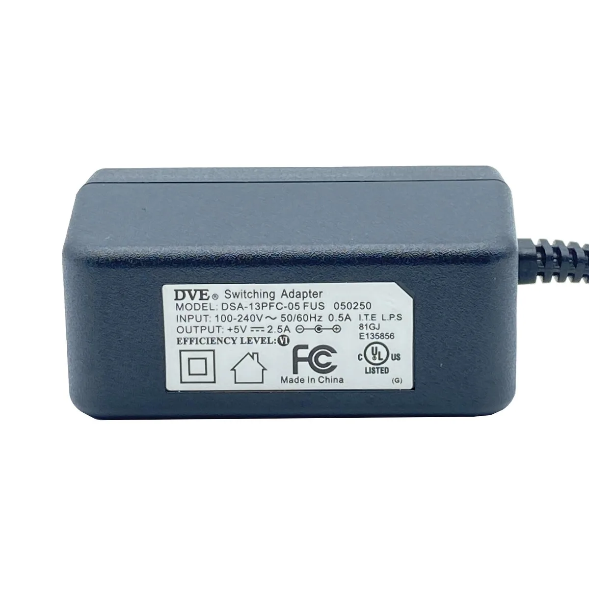 DVE DVE DSA-13PFC-05 power adapter 5V 2.5A 12.5W — product photo