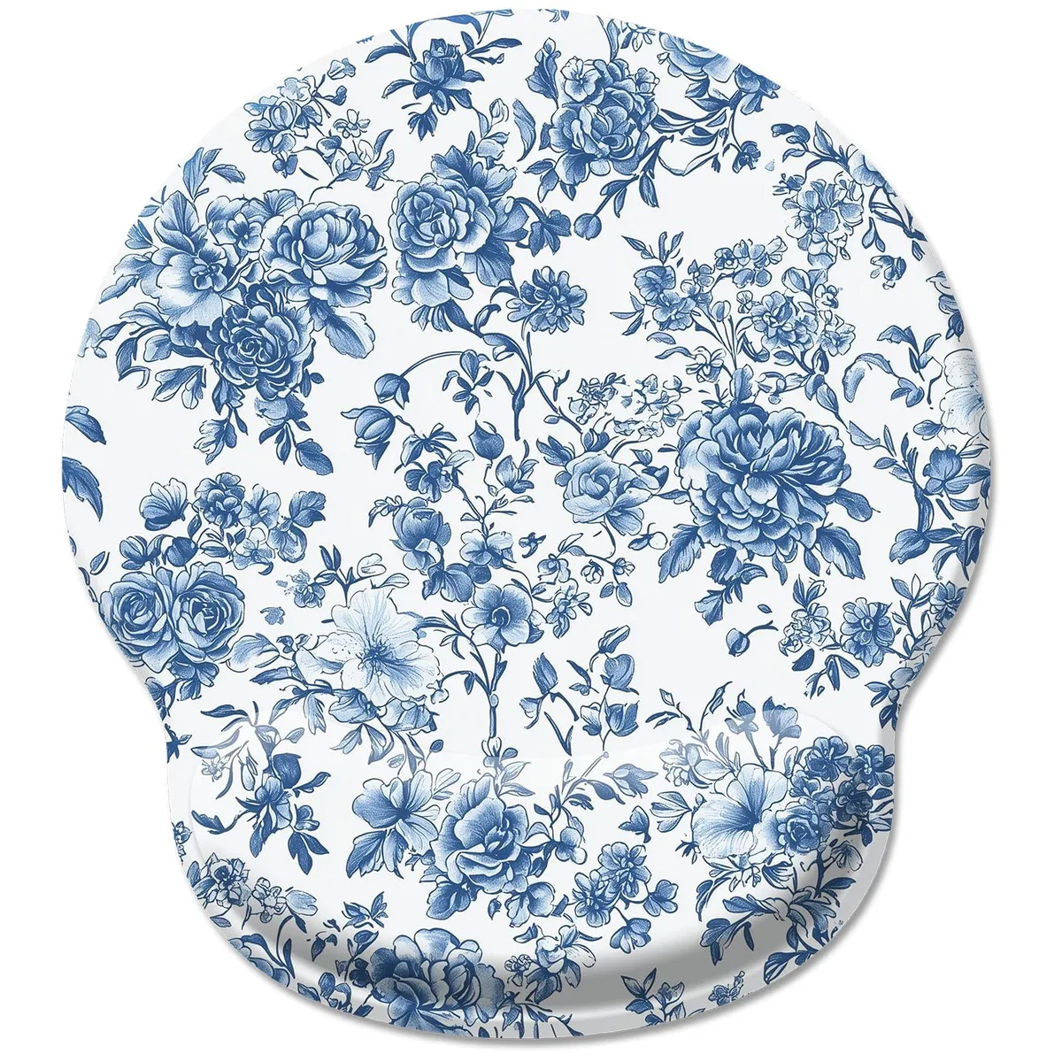  Hancynir H001W-FLOW-BUE Floral Blue Ergonomic Mouse Pad 9.9" x 8.7 — product photo