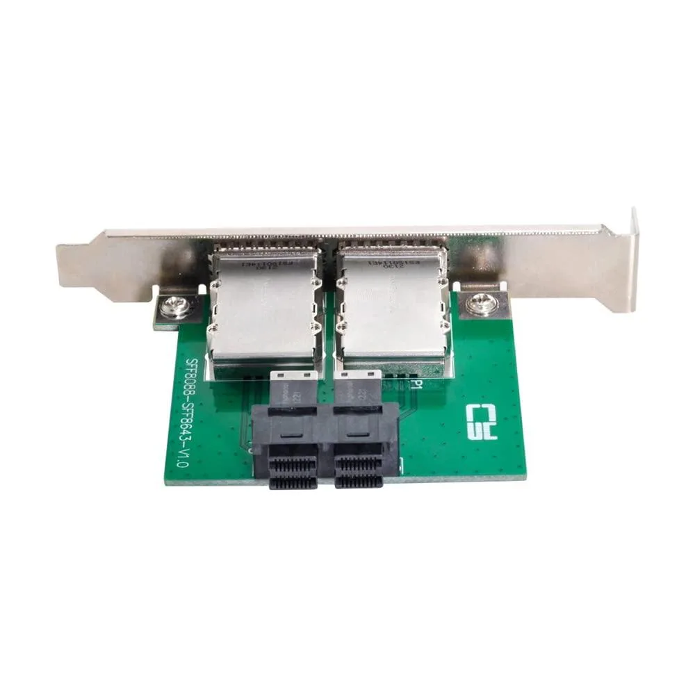 LORDWORLD LORDWORLD Dual Ports Mini SAS SFF-8088 to SFF-8643 Adapter with Low Profile Bracket — product photo