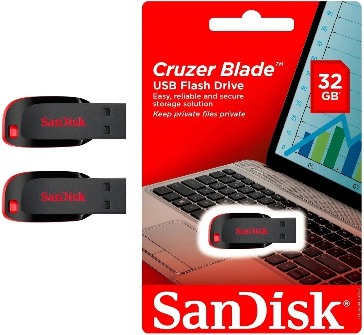 SanDisk SanDisk Cruzer Blade 32GB USB 2.0 Flash Drive Black — product photo