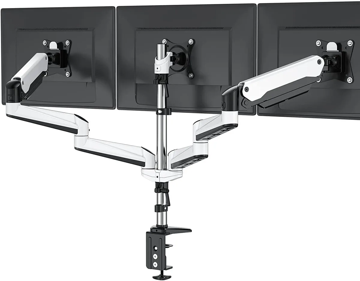 Computerzone Computerzone Triple Monitor Stand White 17-32 inch 75x75 100x100 VESA 17.6lbs — product photo