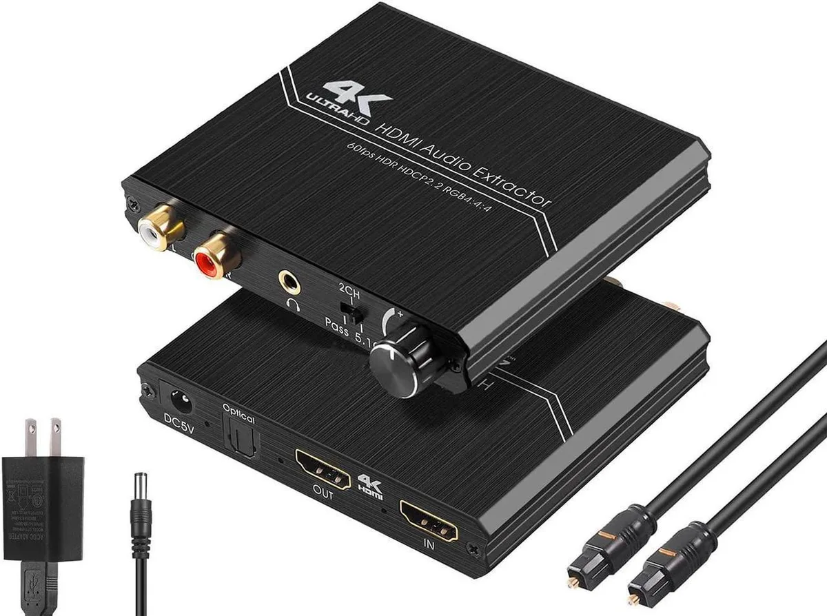 Vszerda Vszerda HDMI 2.0b audio video converter 4K 60Hz optical 3.5mm volume knob — product photo
