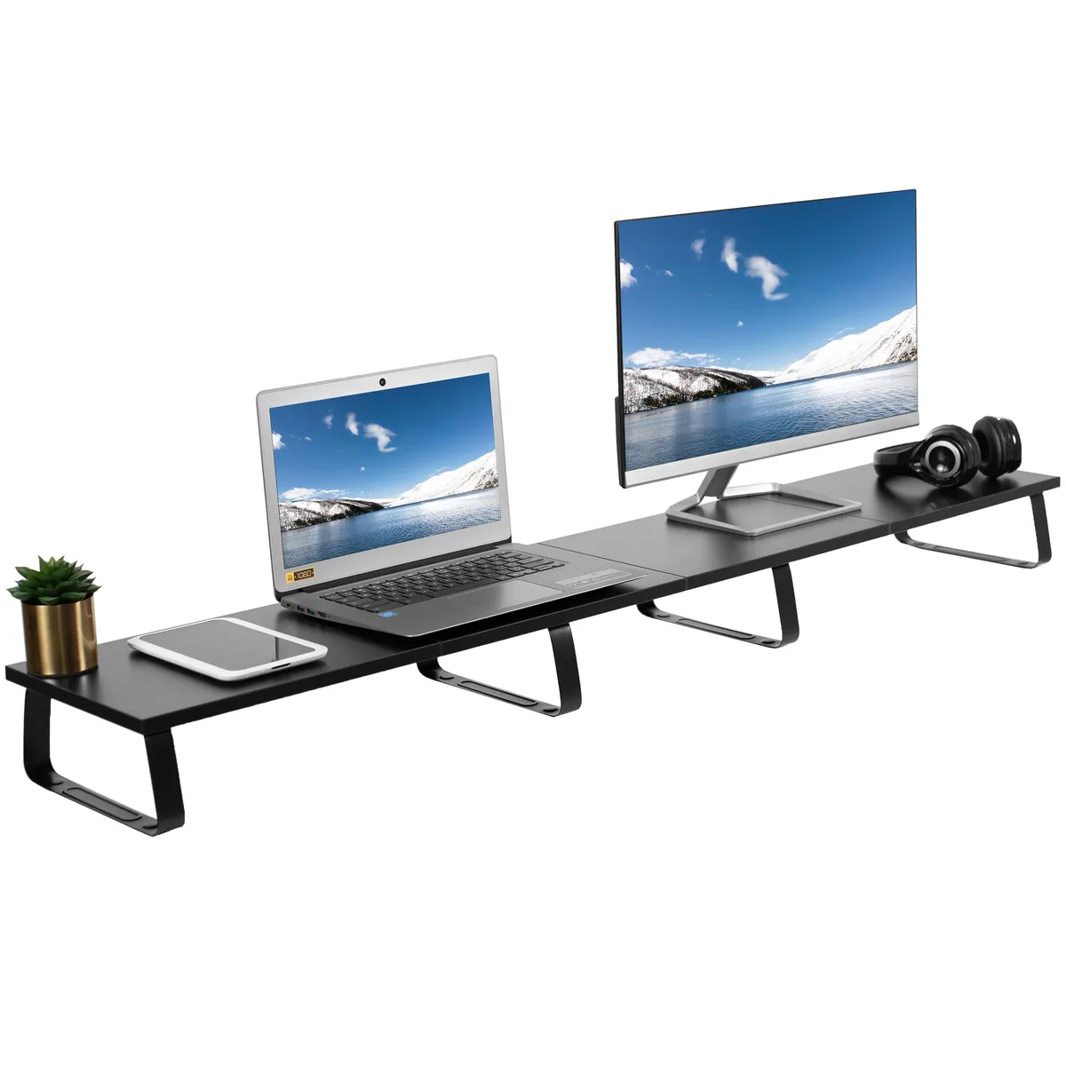 VIVO VIVO 55" Black Wood Monitor Riser 44 lbs — product photo