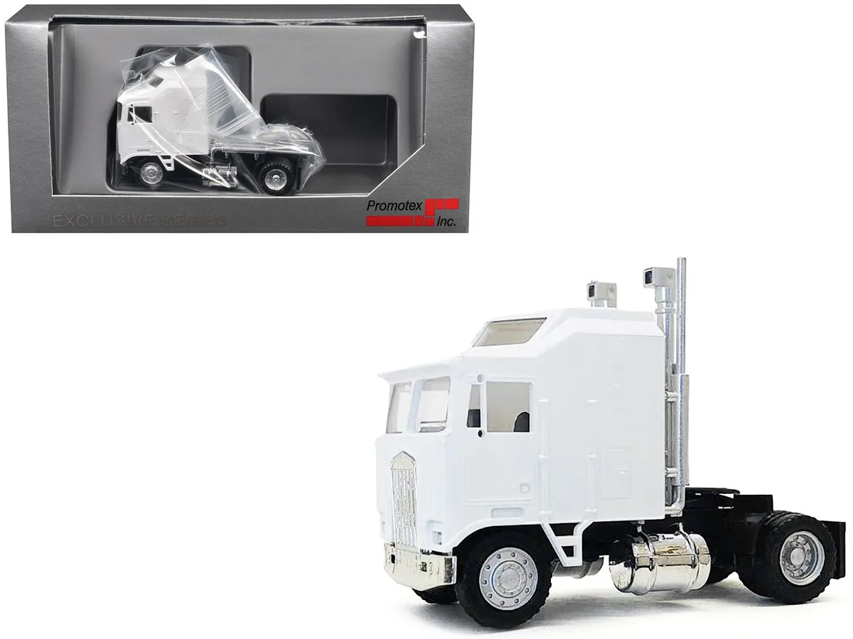 Promotex Promotex Kenworth K100 Single-Axle 5-Bar Grill White 1/87 HO Plastic Model Car — product photo