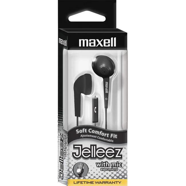 maxell maxell 191569 wired earbud speaker black 3 ft 20 Hz 23 kHz 0.53" driver — product photo