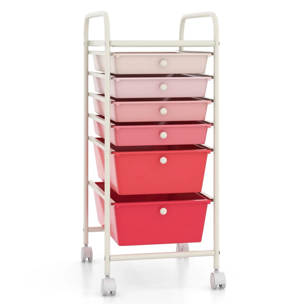 SlickBlue SlickBlue 6-Drawer Rolling Storage Cart Pink 17 x 13.5 x 30 in — product photo