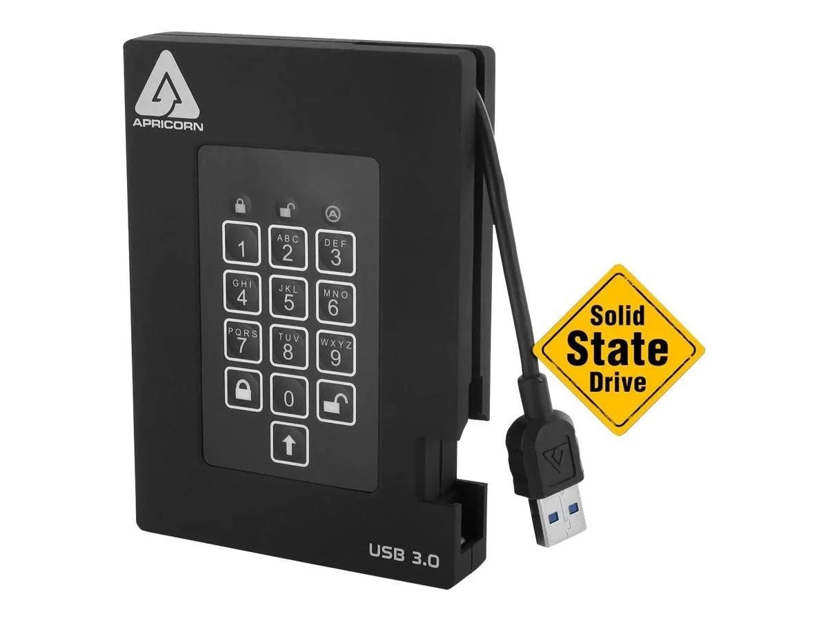 Apricorn Apricorn Aegis Fortress 512GB FIPS 140-2 Level 2 256-bit USB 3.0 2 in 1 accessory — product photo
