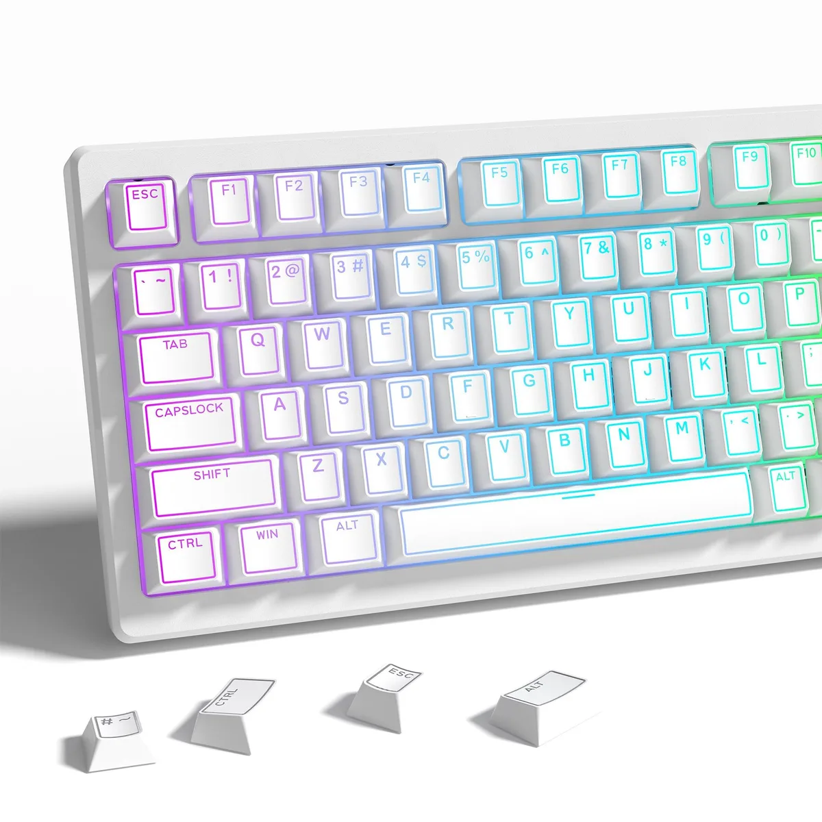 Womier Womier PBT Keycaps Set 130 Keys Cherry Profile White 4 — product photo