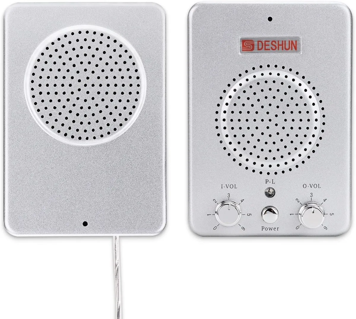Wired two-way intercom speaker DS-236 with all-metal body and built-in microphone, adhesive glass-mount design