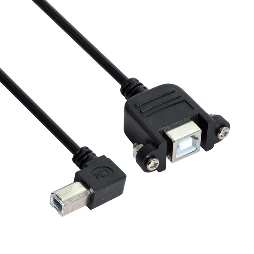 Fervit Fervit 90° Left Angled USB B Male to Female Panel Mount Cable 50cm 28AWG — product photo