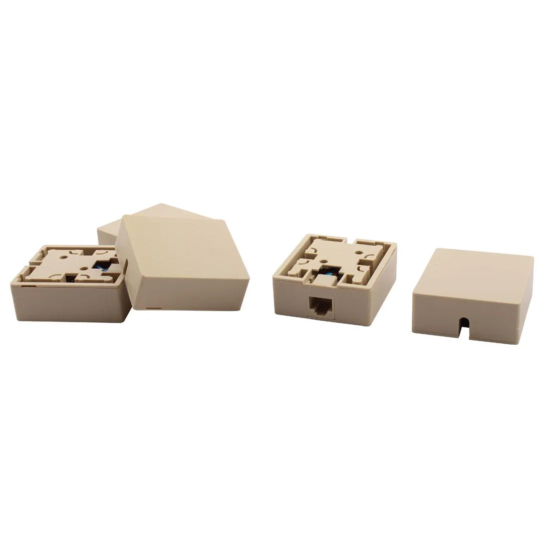 Unique-Bargains Unique-Bargains RJ45 8P8C Cat5 Wall Surface Mount Connector Box 5 Pcs — product photo