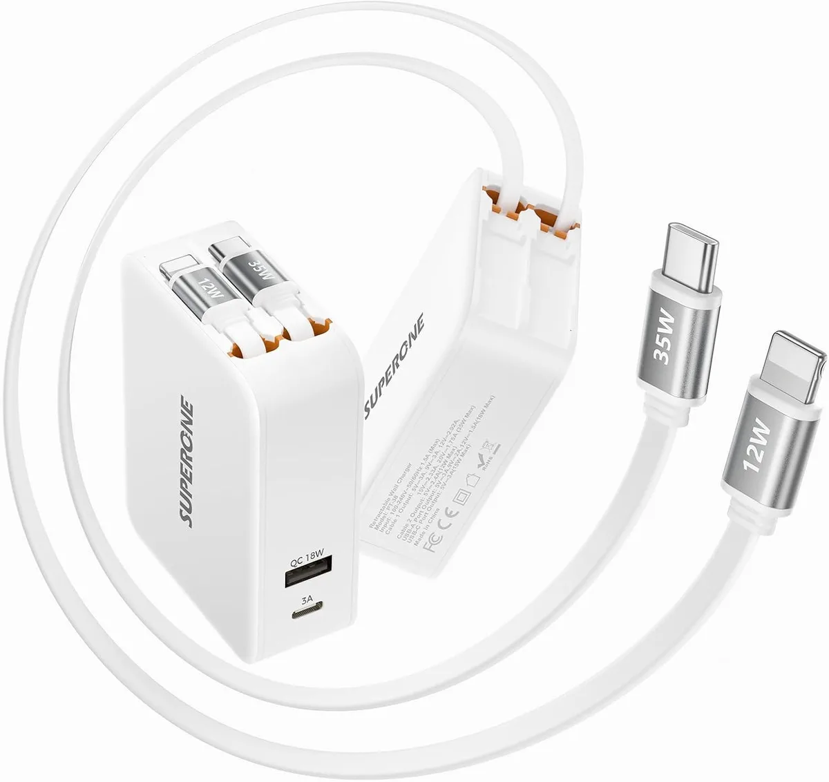 ONITOON ONITOON 4-in-1 Retractable Wall Charger 3.3FT PD 35W — product photo