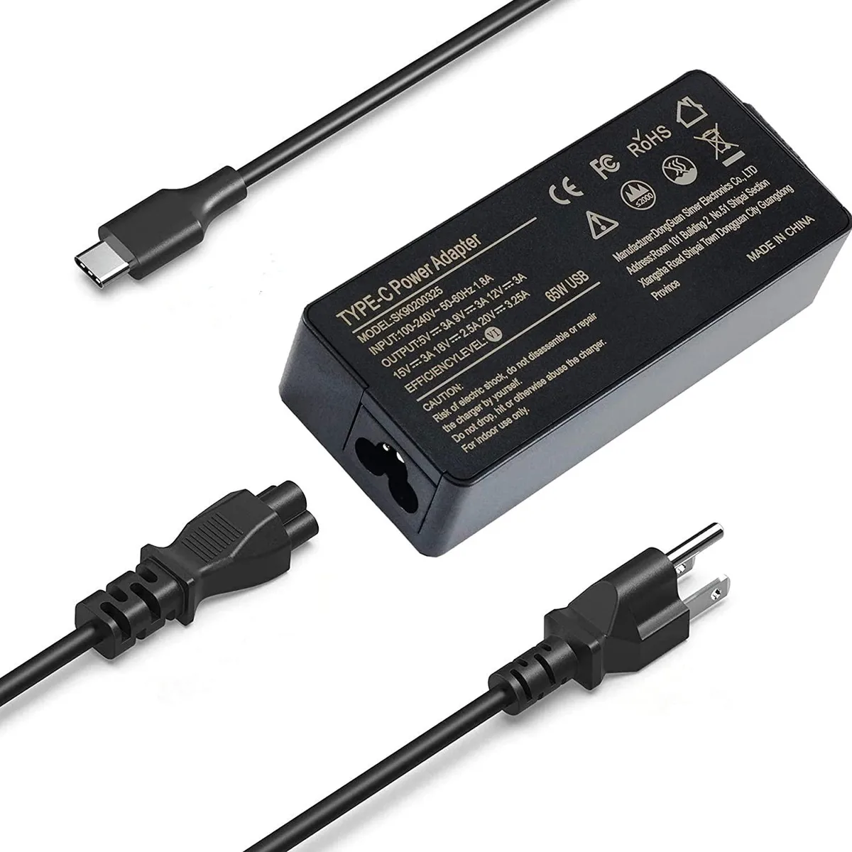 myVolts myVolts USB-C Laptop Charger 65W PD 3.0 Lenovo Yoga ThinkPad — product photo