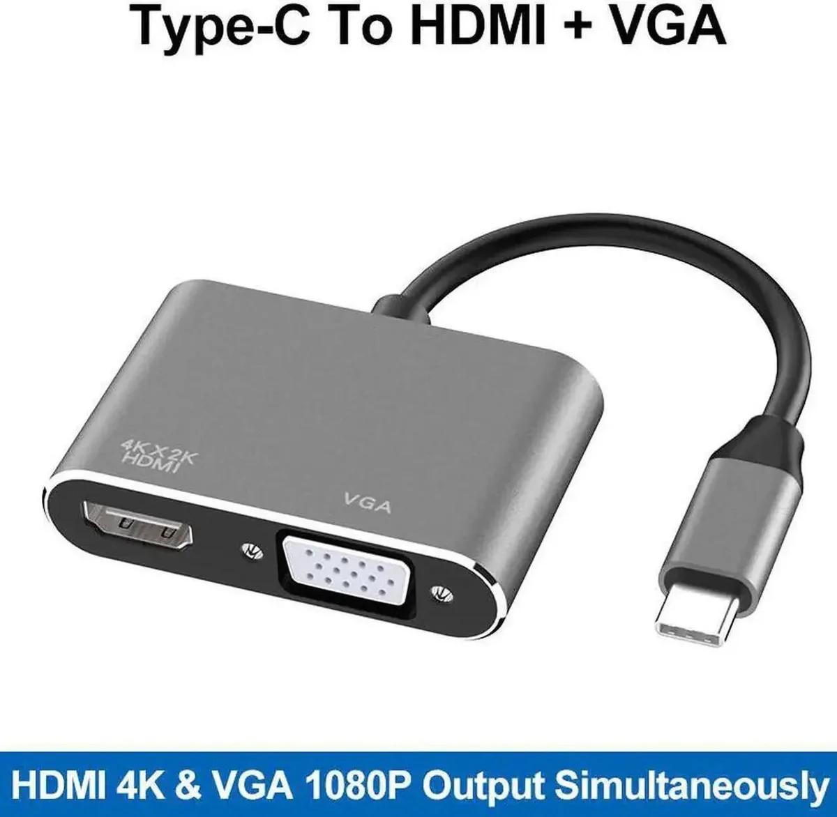 SMUGDESK SMUGDESK USB 3.1 Type-C to HDMI & VGA Adapter Grey — product photo