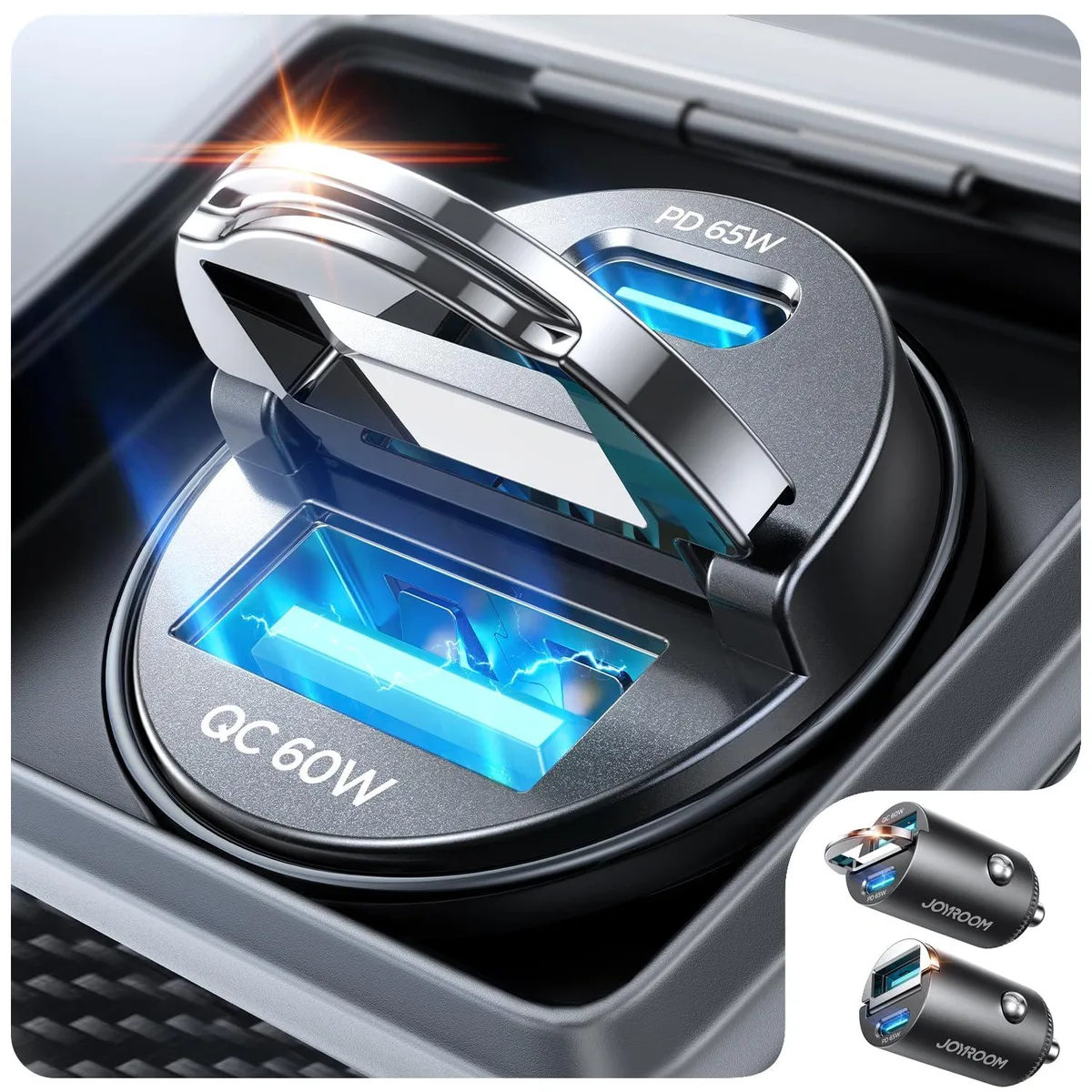  JOYROOM JR-CCN18 125W USB C Car Charger 2-Pack Black — product photo