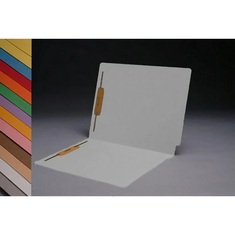 BSP FIling BSP FIling 14pt White File Folders Full Cut 2-Ply End Tab Letter Size Fastener Pos 1 &amp; 3 Box of 50 — product photo
