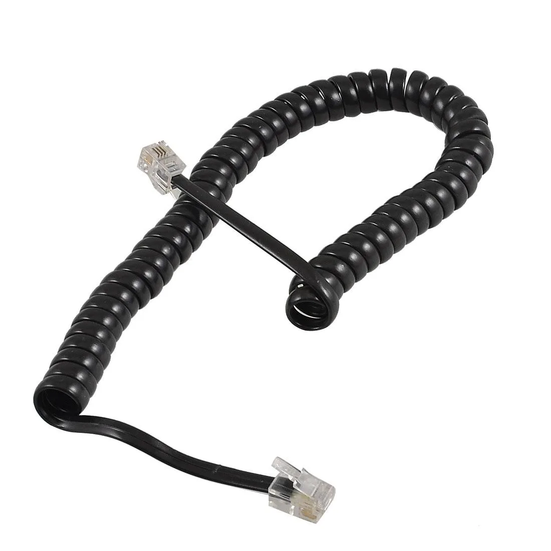 Unique-Bargains Unique-Bargains RJ9 4P4C Coil Extension Cable 11.8" Black — product photo