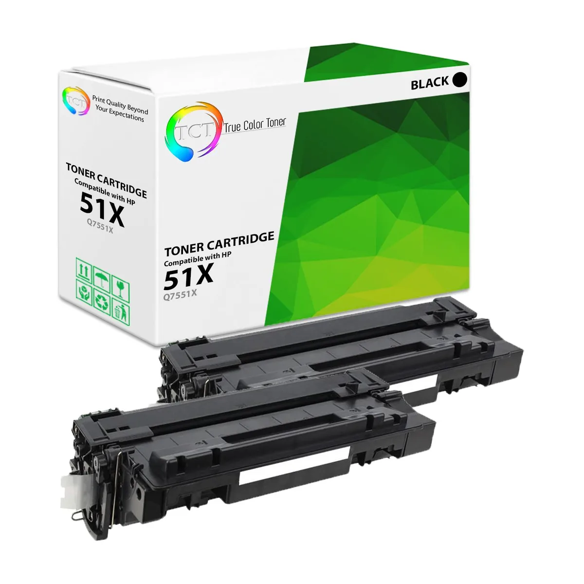 True Color Toner True Color Toner 51X Q7551X Black High Yield Toner Cartridge 2 Pack — product photo