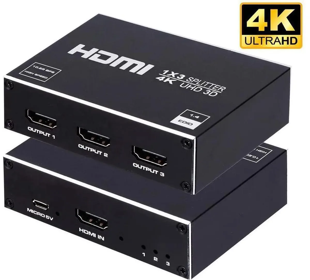 SMUGDESK SMUGDESK HDMI Splitter 1x3 4K 1080P 3D Black AC Powered — product photo