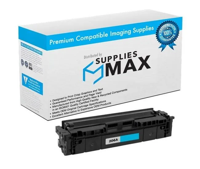 SuppliesMax SuppliesMax Cyan Toner Cartridge 1250 Pages W2111A 206A — product photo