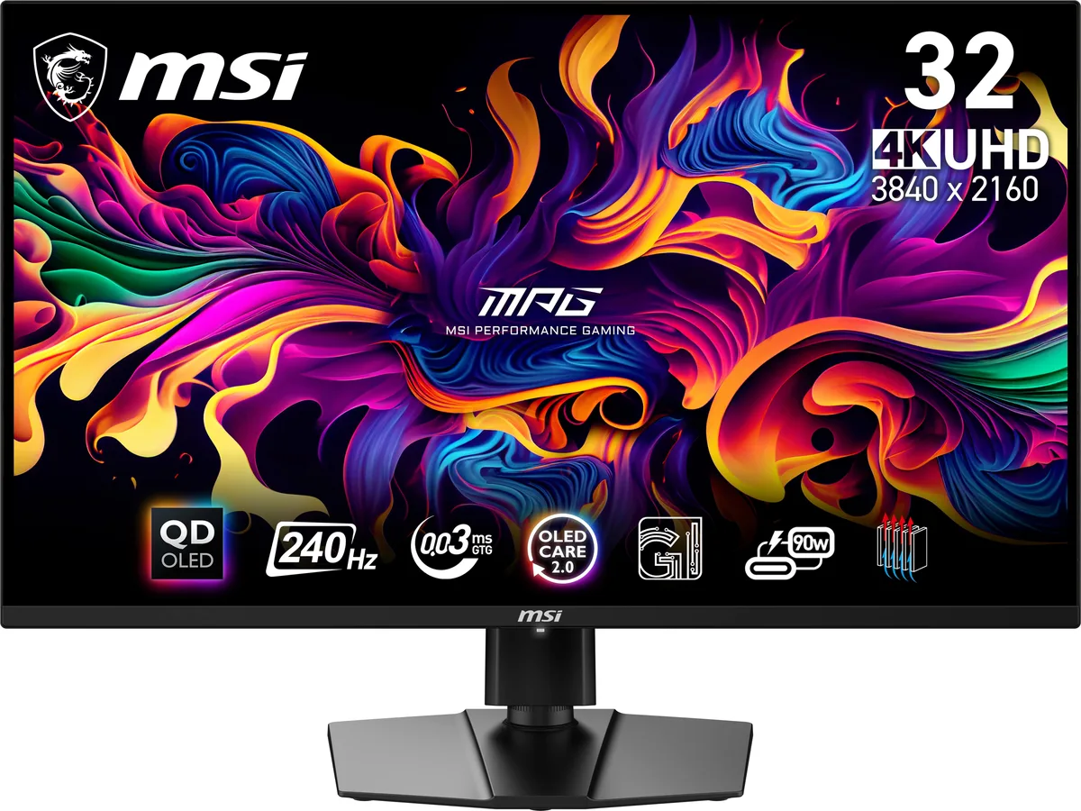 MSI MSI MPG 321URX QD-OLED 32" 4K 240Hz FreeSync Premium Pro gaming monitor — product photo