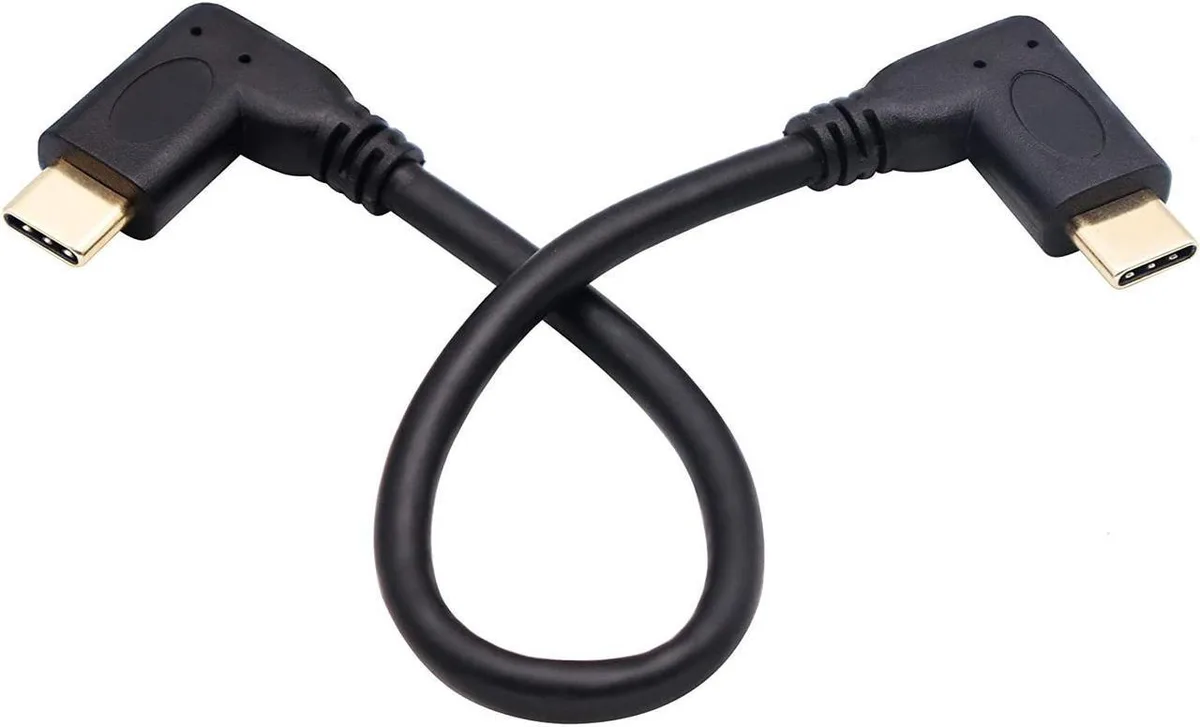 Vszerda Vszerda 90 Degree USB 3.1 Type C Male to Male Gen 2 10Gbps Cable 20cm — product photo
