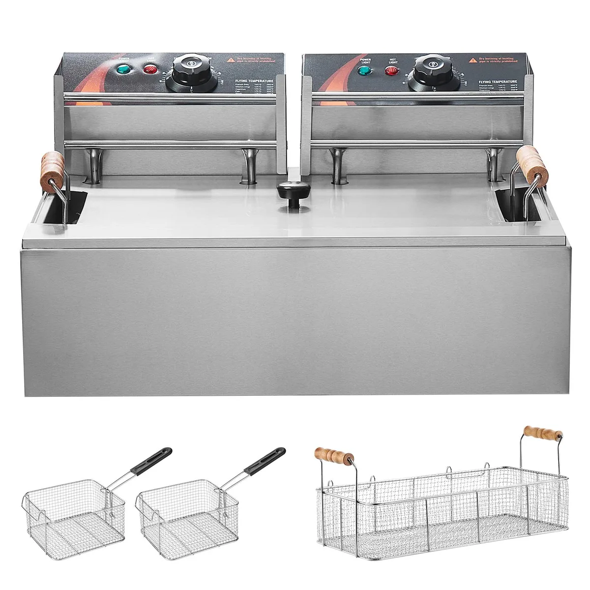 VEVOR VEVOR SC-83 18 Qt 3000W Deep Fryer 3 Baskets Silver — product photo