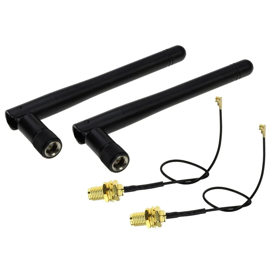 BUCIER BUCIER 3-01-1789 2.4GHz 2.5dBi U.FL-4 RP SMA 15CM 90° 2pcs — product photo
